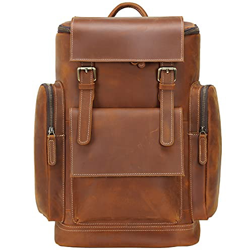 Vintage Leather Men Business Travel 15.6" Laptop Briefcase Messenger Bag Satchel